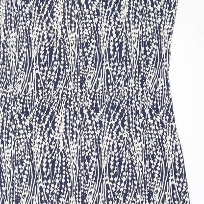 Adini Womens Blue  Viscose Fit & Flare  Size M  Round Neck