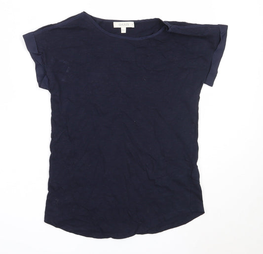 Womens UK Size XS Oasis Blue Basic T-Shirt