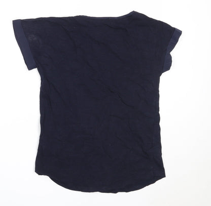 Womens UK Size XS Oasis Blue Basic T-Shirt