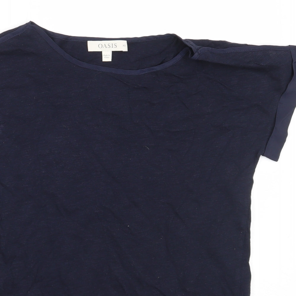 Womens UK Size XS Oasis Blue Basic T-Shirt