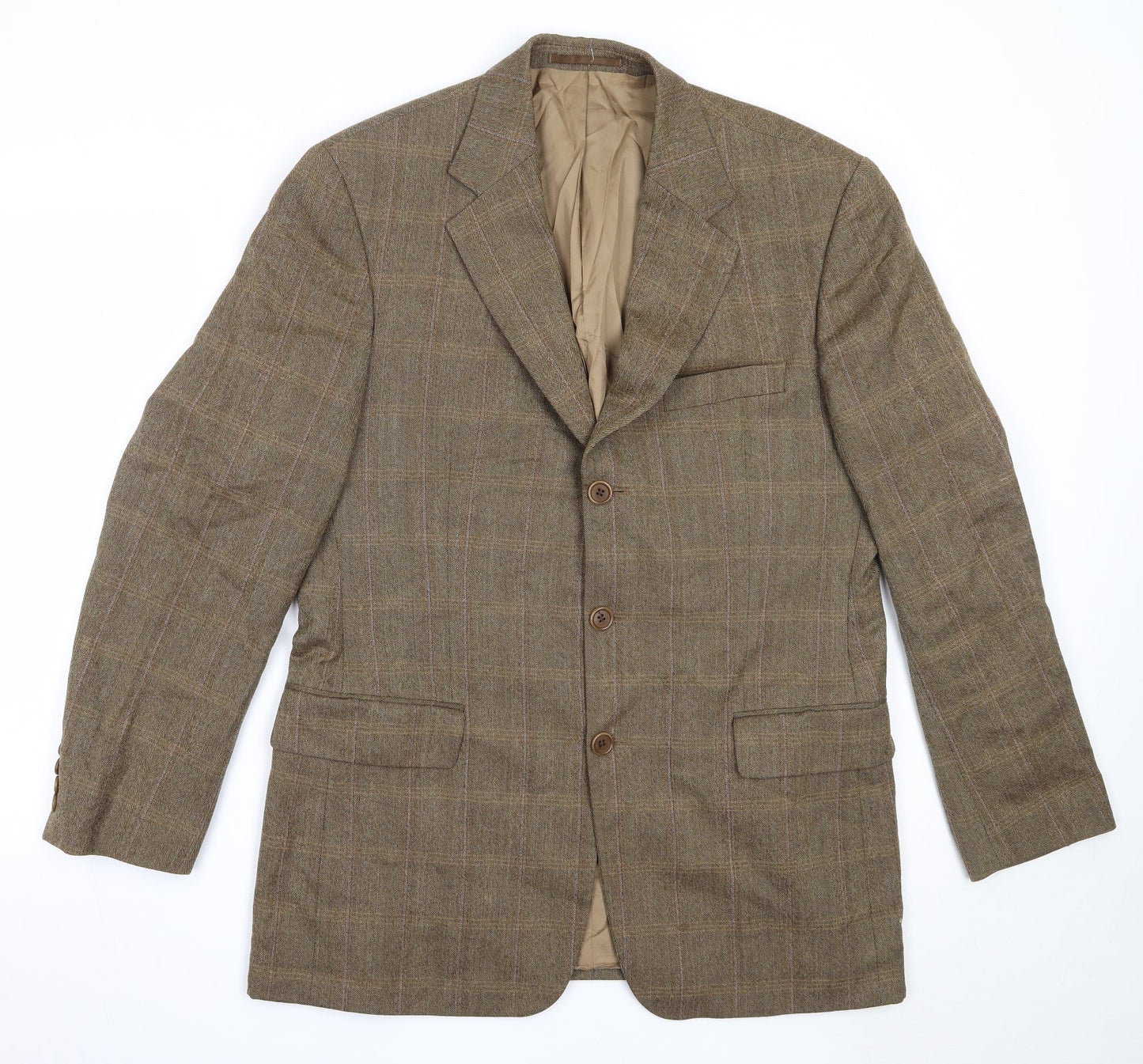 DaVinci Mens Brown  Wool Jacket Blazer Size 40