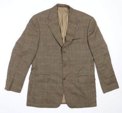 DaVinci Mens Brown  Wool Jacket Blazer Size 40