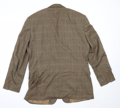 DaVinci Mens Brown  Wool Jacket Blazer Size 40