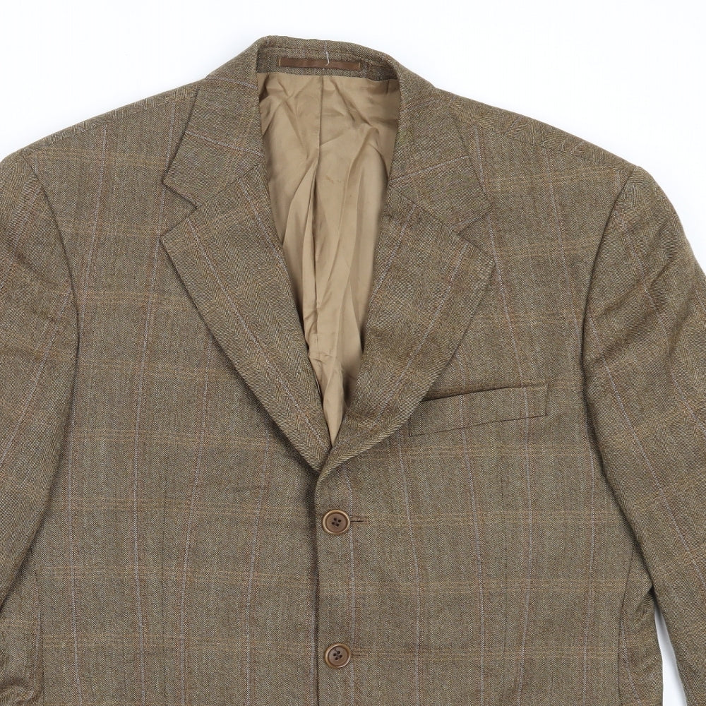 DaVinci Mens Brown  Wool Jacket Blazer Size 40