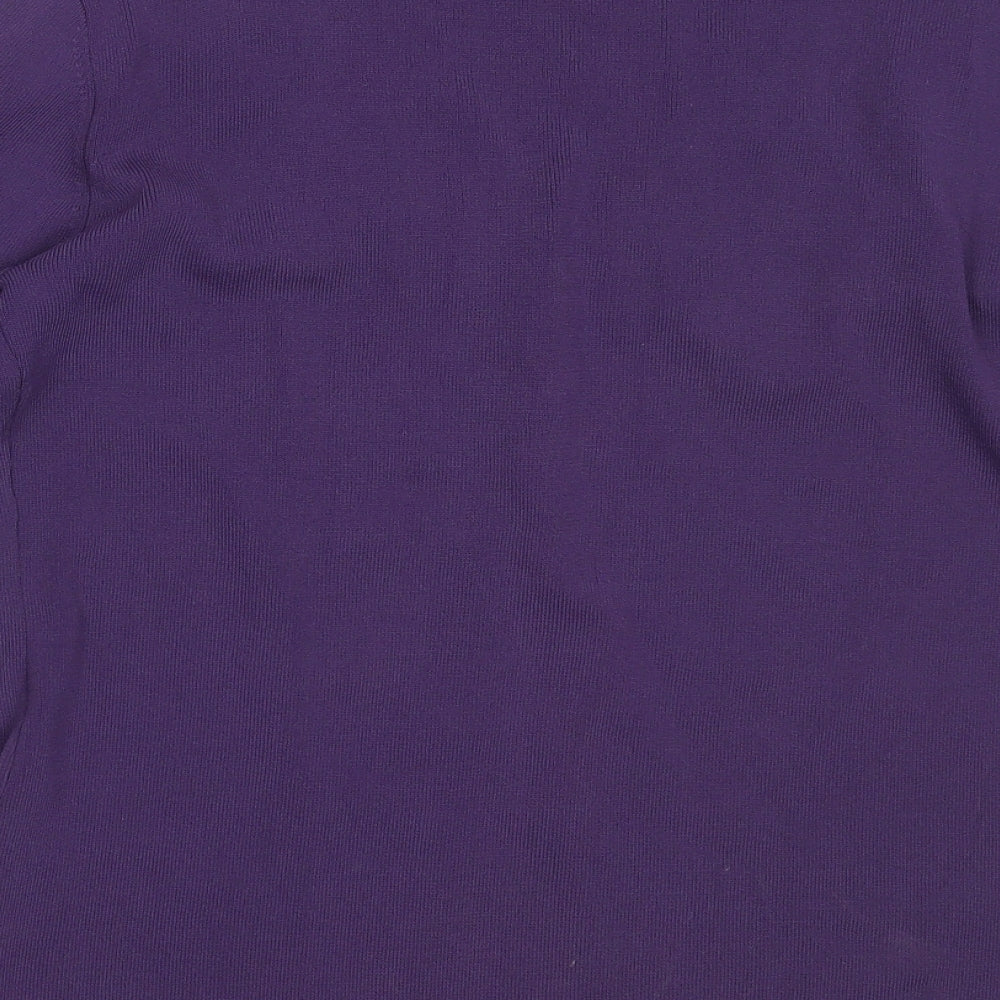 Sky Designs Womens Purple V-Neck  Viscose Cardigan Jumper Size S