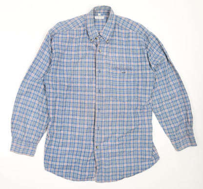 West Lake Mens Blue Check Cotton  Button-Up Size L Collared
