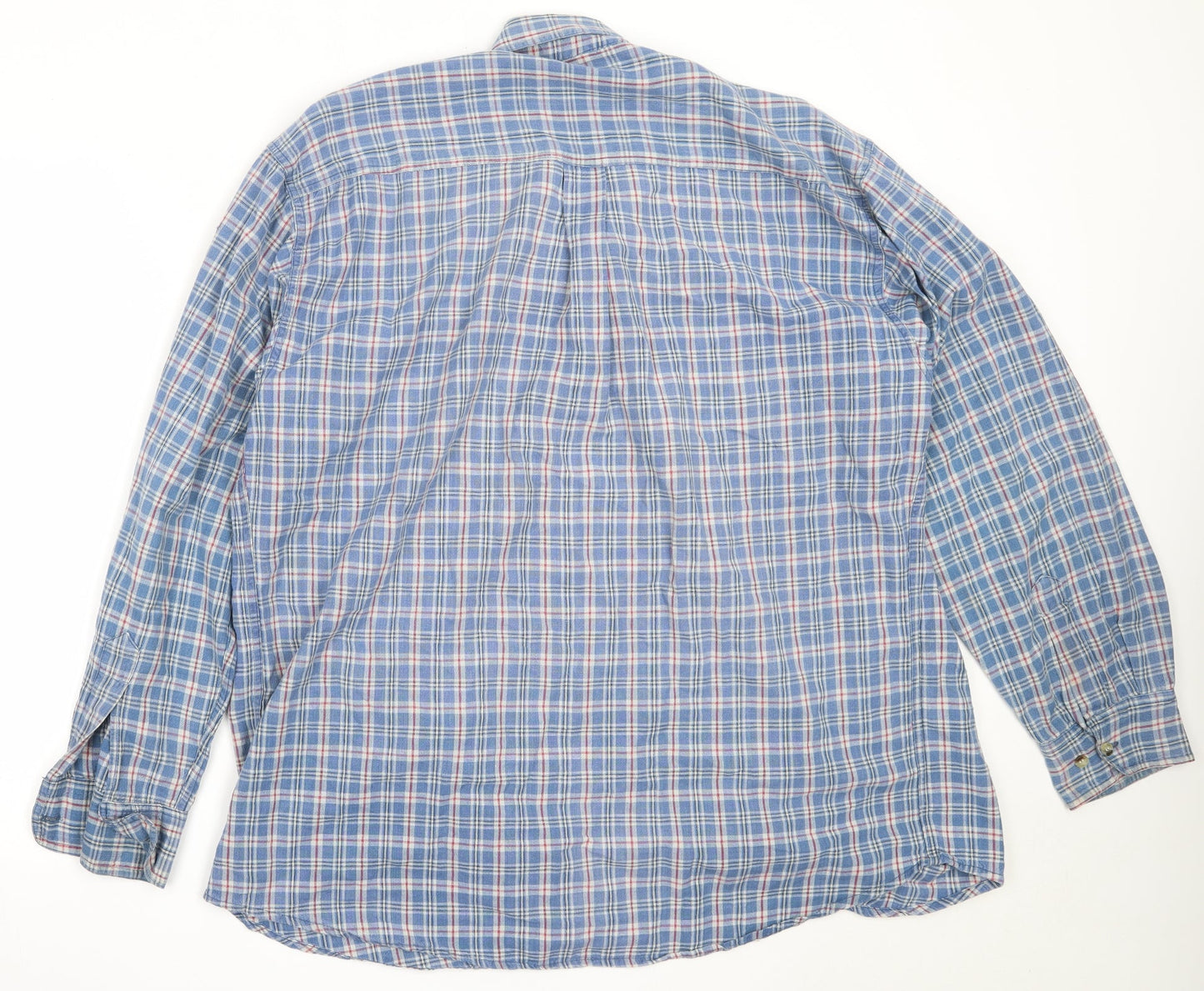 West Lake Mens Blue Check Cotton  Button-Up Size L Collared