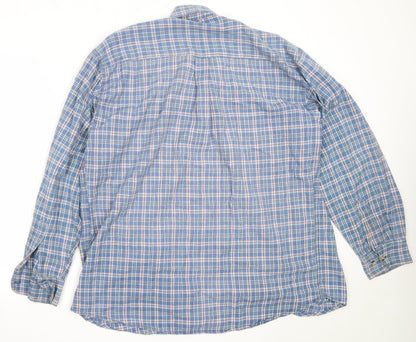 West Lake Mens Blue Check Cotton  Button-Up Size L Collared