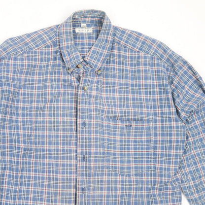West Lake Mens Blue Check Cotton  Button-Up Size L Collared