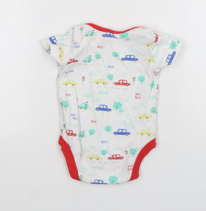 St Bernard  Boys Multicoloured Geometric Cotton Leotard One-Piece Size 3-6 Months  Snap - Car Print