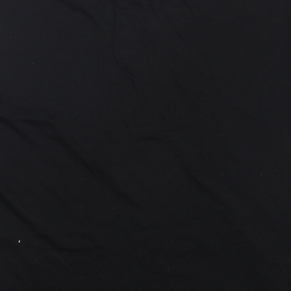 Primark  Womens Black  Polyester Basic T-Shirt Size 12 Round Neck