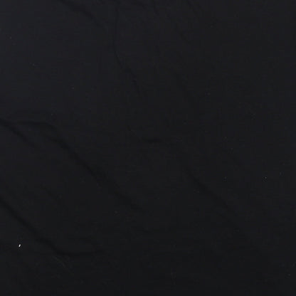 Primark  Womens Black  Polyester Basic T-Shirt Size 12 Round Neck