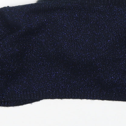 Marks and Spencer Girls Blue V-Neck  Acrylic Shrug Jumper Size 3-4 Years