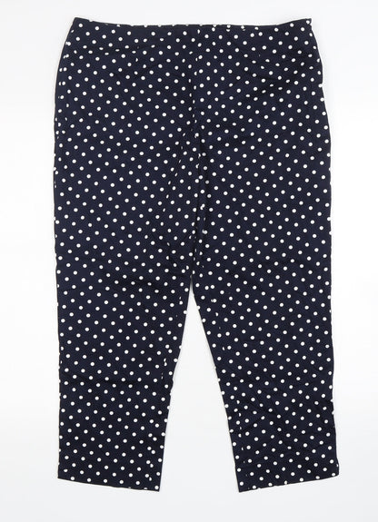 Womens UK Size 36 in Artigiano Regular Fit Cropped Blue Trousers