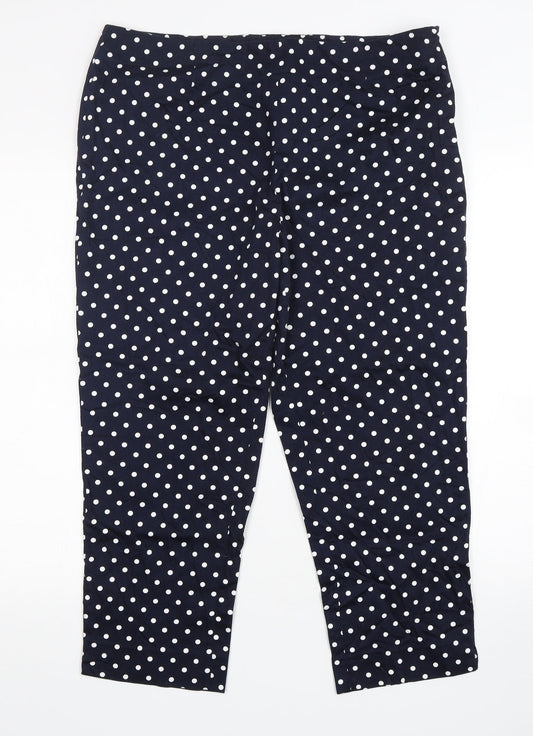 Womens UK Size 36 in Artigiano Regular Fit Cropped Blue Trousers