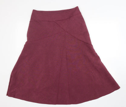 BHS Womens Purple  Polyester A-Line Skirt Size 12   Zip