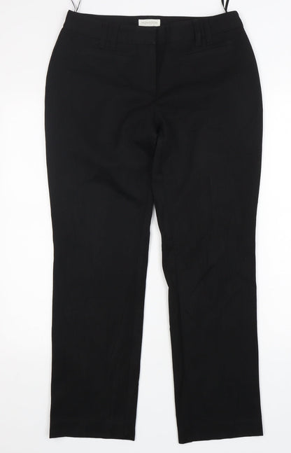 Monsoon Womens Black  Polyester Trousers  Size 10 L29 in Regular Zip