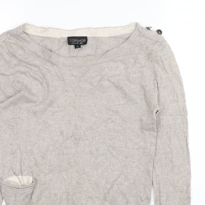 Womens UK Size 6 Topshop Beige Pullover Jumper