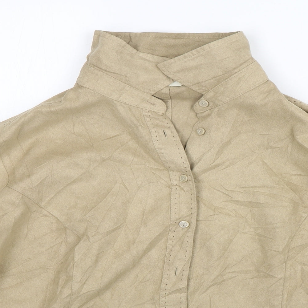 Womens UK Size 18 Marks and Spencer Beige Basic Button-Up