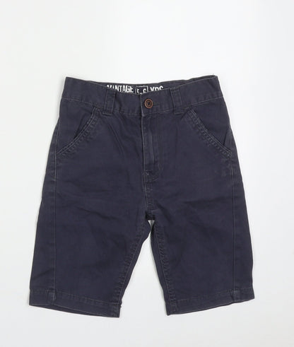 George Boys Blue  Cotton Bermuda Shorts Size 5-6 Years  Regular Buckle