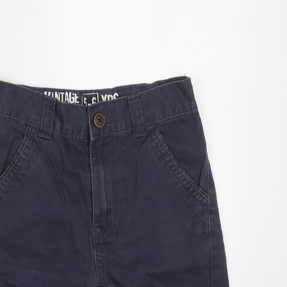 George Boys Blue  Cotton Bermuda Shorts Size 5-6 Years  Regular Buckle