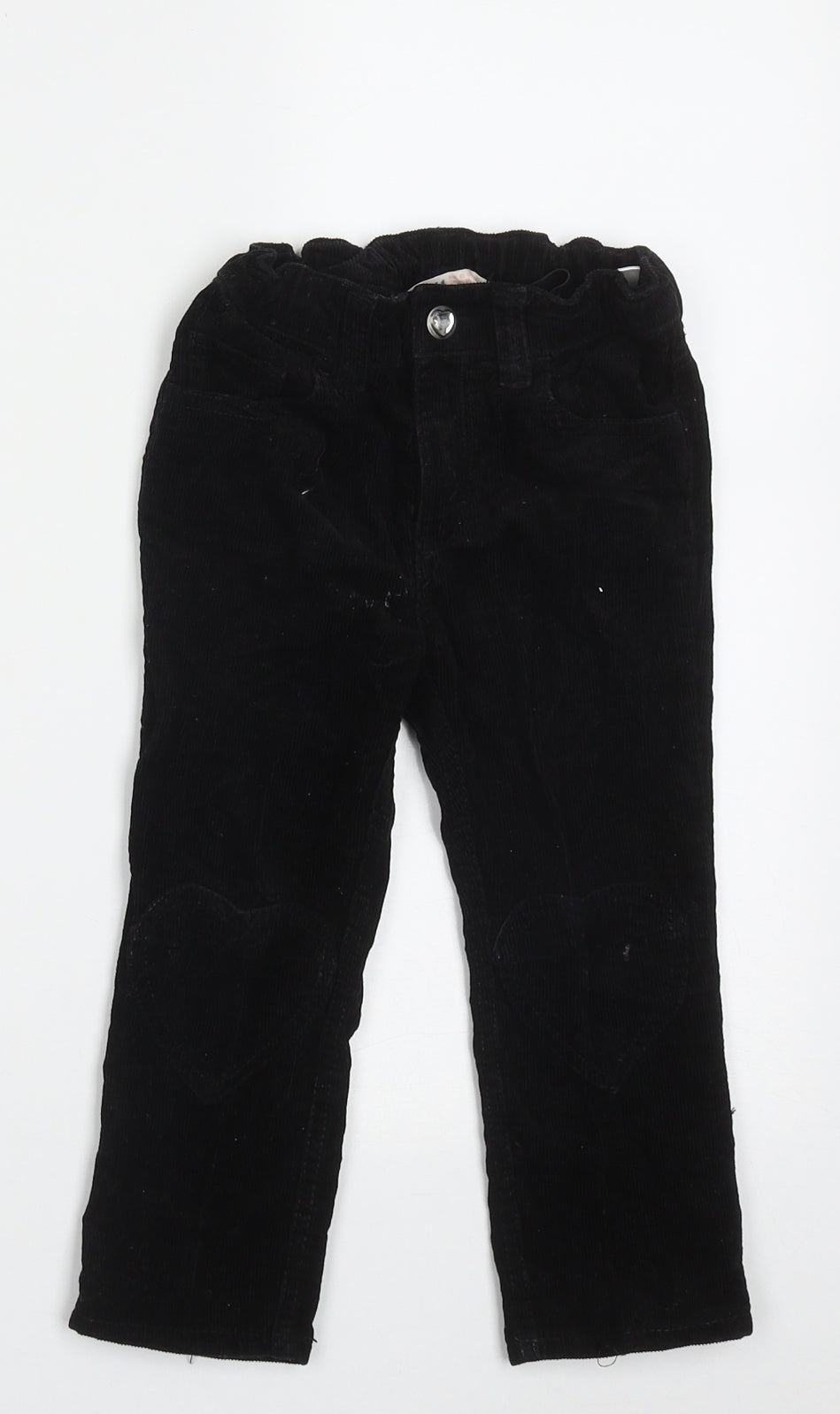 H&M Girls Black  Cotton Capri Trousers Size 2 Years  Regular Button