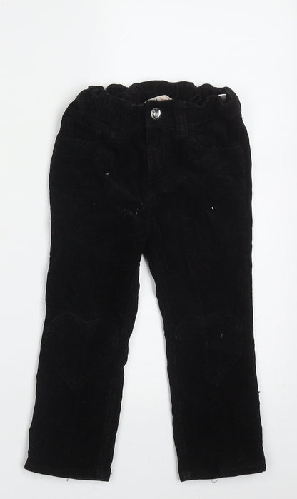 H&M Girls Black  Cotton Capri Trousers Size 2 Years  Regular Button