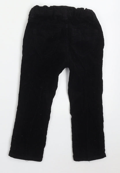 H&M Girls Black  Cotton Capri Trousers Size 2 Years  Regular Button