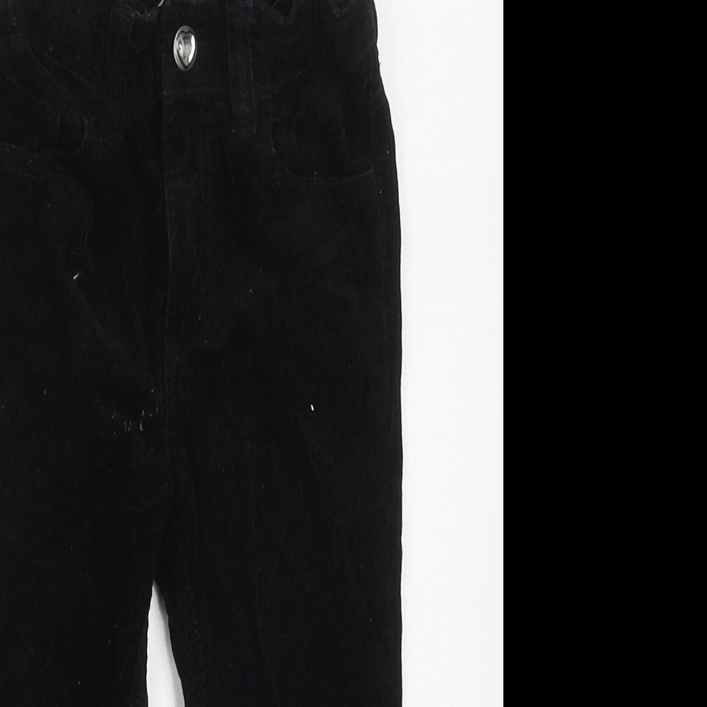 H&M Girls Black  Cotton Capri Trousers Size 2 Years  Regular Button