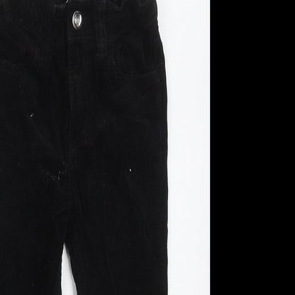 H&M Girls Black  Cotton Capri Trousers Size 2 Years  Regular Button