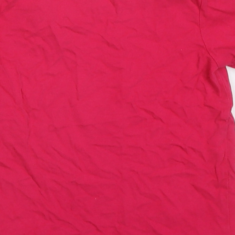 F&F Girls Pink  Cotton Basic T-Shirt Size 9-12 Months Crew Neck Button