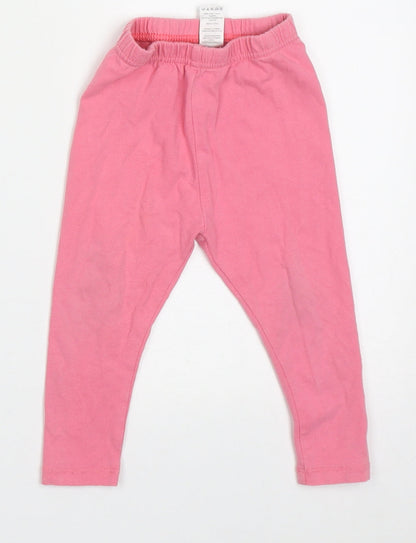 TU Girls Pink  Cotton Capri Trousers Size 2 Years  Regular Pullover