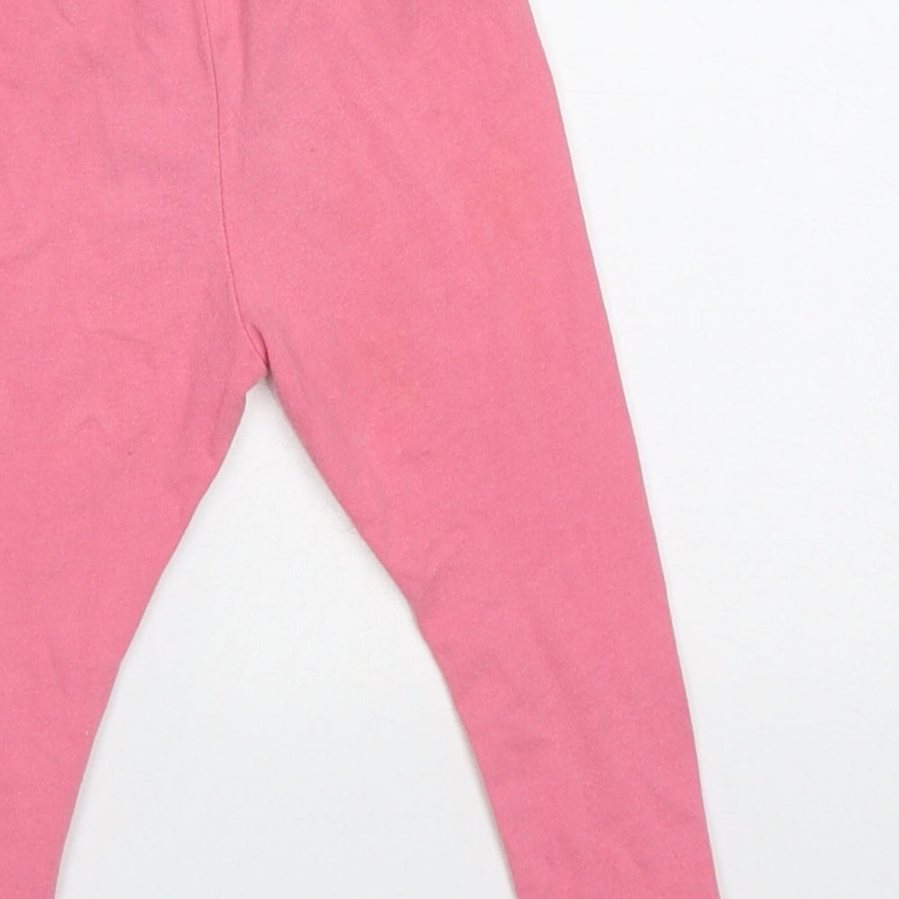 TU Girls Pink  Cotton Capri Trousers Size 2 Years  Regular Pullover