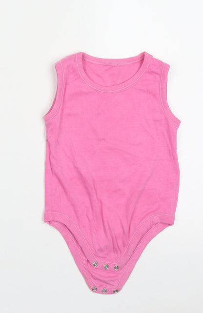Matalan Girls Pink  Cotton Babygrow One-Piece Size 18-24 Months  Button