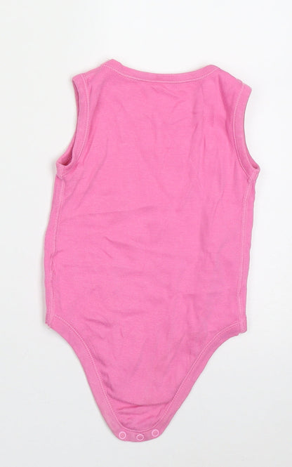 Matalan Girls Pink  Cotton Babygrow One-Piece Size 18-24 Months  Button