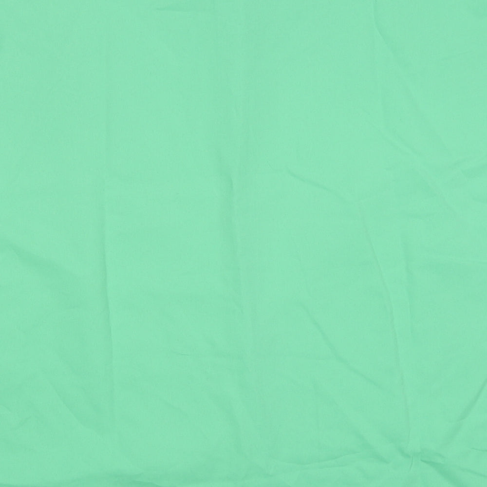 SheIn Womens Green  Polyester Basic Button-Up Size M Collared