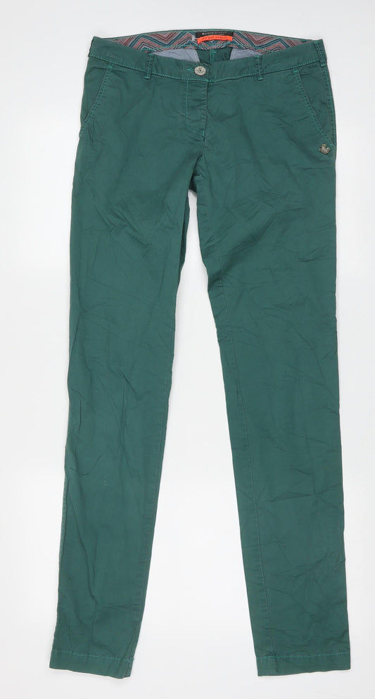Maison Scotch Mens Green  Cotton Trousers  Size 27 L34 in Slim Button