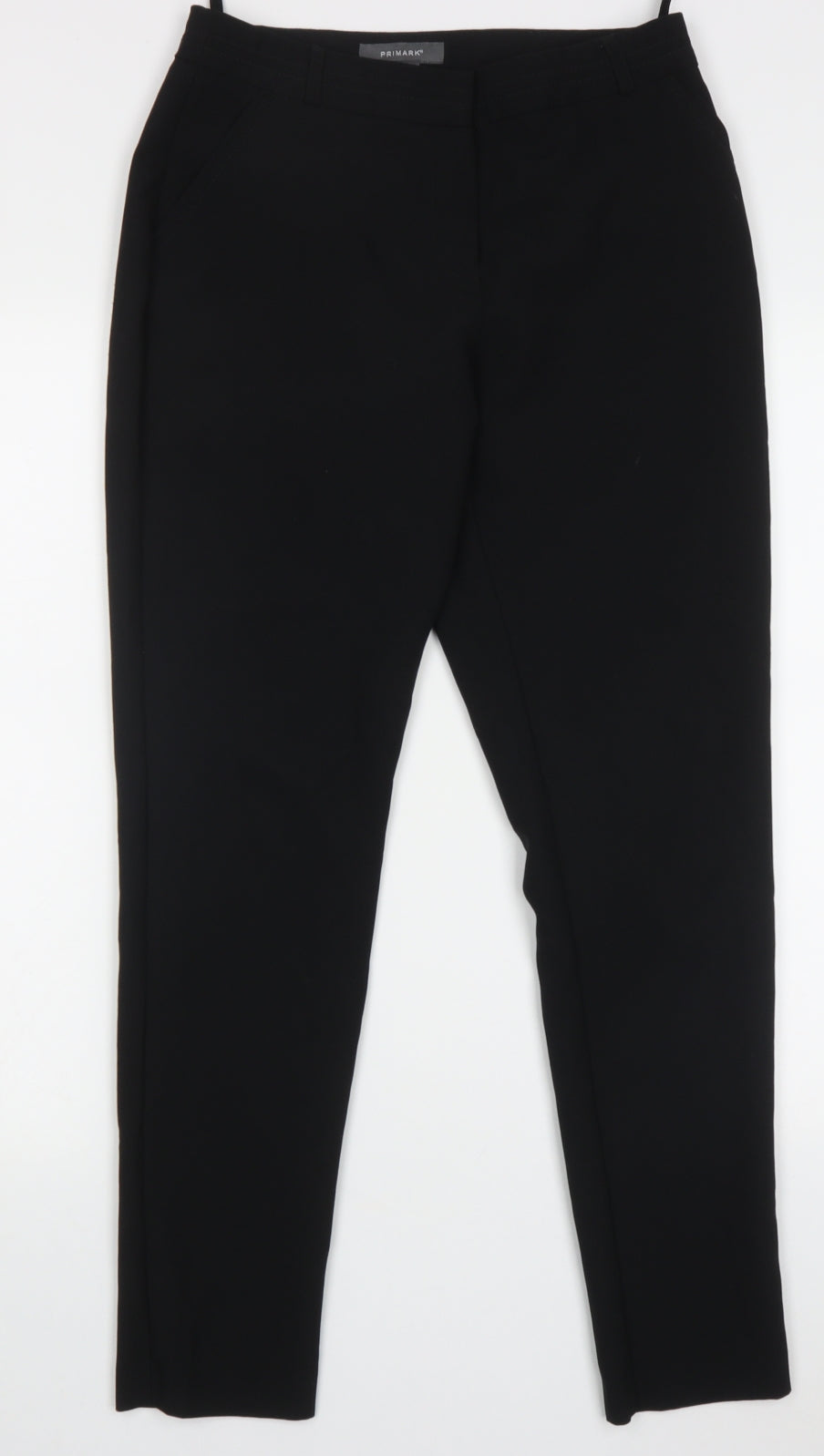 Primark Womens Black  Polyester Trousers  Size 8 L29 in Regular Hook & Eye