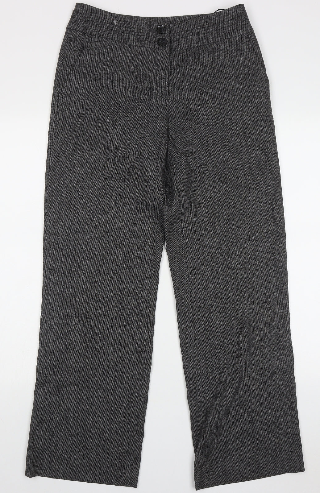 Autonomy Womens Grey  Polyester Trousers  Size 10 L31 in Regular Button