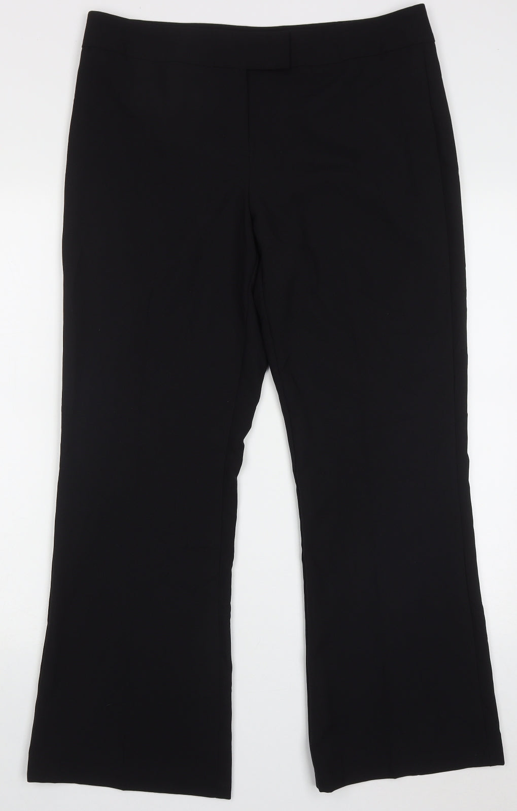 George Womens Black  Polyester Trousers  Size 14 L28 in Regular Hook & Eye