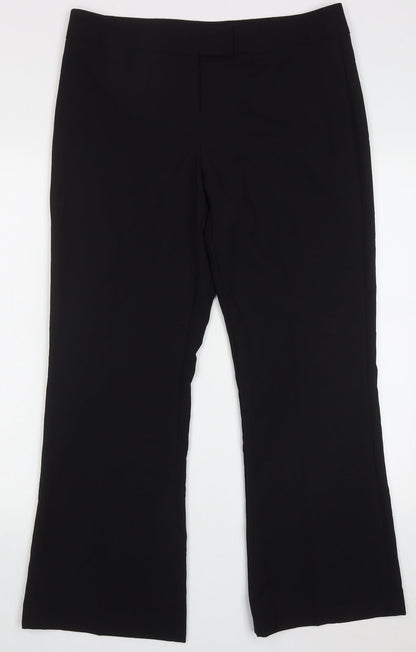 George Womens Black  Polyester Trousers  Size 14 L28 in Regular Hook & Eye