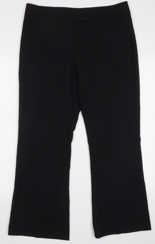 George Womens Black  Polyester Trousers  Size 14 L28 in Regular Hook & Eye