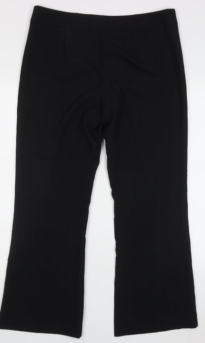 George Womens Black  Polyester Trousers  Size 14 L28 in Regular Hook & Eye