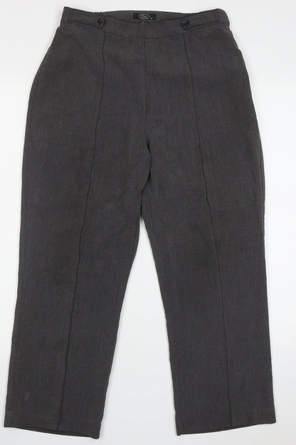 BM Womens Grey  Polyester Trousers  Size 12 L26 in Regular