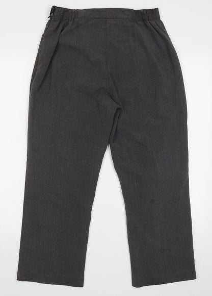 BM Womens Grey  Polyester Trousers  Size 12 L26 in Regular
