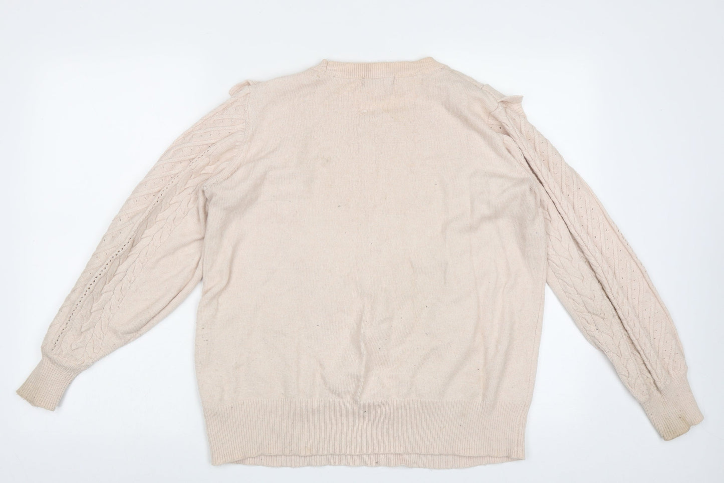 F&F Womens Pink Crew Neck Geometric Viscose Pullover Jumper Size 16