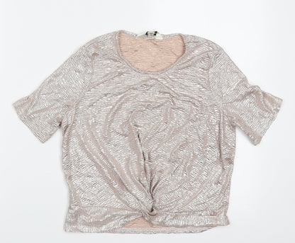 Womens UK Size 6 Miss Selfridge Gold Cropped T-Shirt