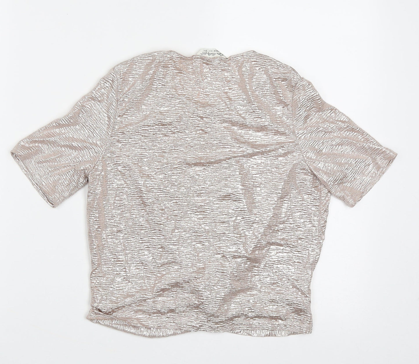 Womens UK Size 6 Miss Selfridge Gold Cropped T-Shirt