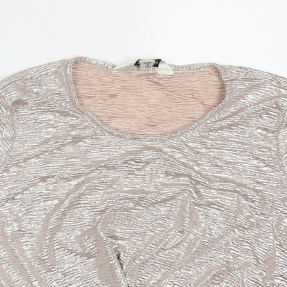 Womens UK Size 6 Miss Selfridge Gold Cropped T-Shirt