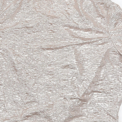 Womens UK Size 6 Miss Selfridge Gold Cropped T-Shirt